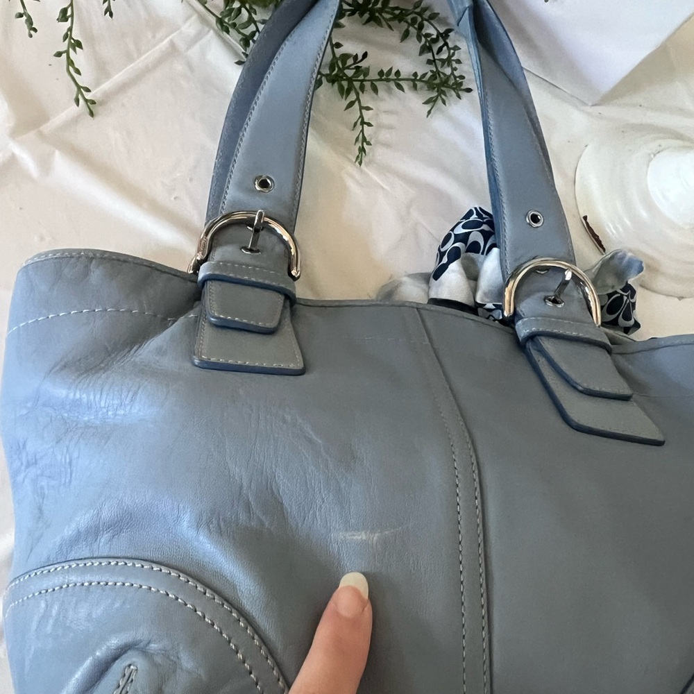 Vintage Coach Light Blue SoHo Leather Tote - Picture 5 of 10
